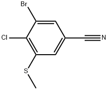 3-bromo-4-chloro-5-(methylthio)benzonitrile Structure