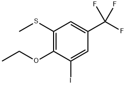 (2-Ethoxy-3-iodo-5-(trifluoromethyl)phenyl)(methyl)sulfane Structure