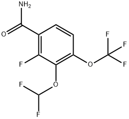 3-(Difluoromethoxy)-2-fluoro-4-(trifluoromethoxy)benzamide Structure