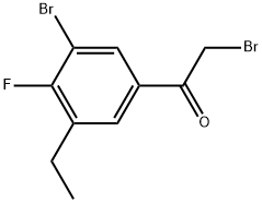 2-Bromo-1-(3-bromo-5-ethyl-4-fluorophenyl)ethanone Structure