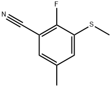 2-Fluoro-5-methyl-3-(methylthio)benzonitrile Structure