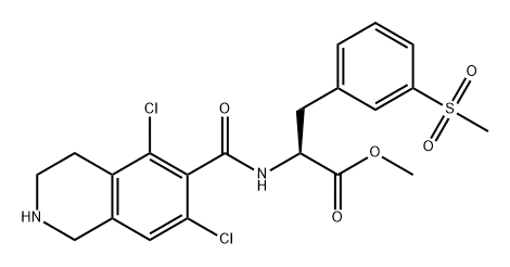 L-Phenylalanine, N-[(5,7-dichloro-1,2,3,4-tetrahydro-6-isoquinolinyl)carbonyl]-3-(methylsulfonyl)-, methyl ester Structure