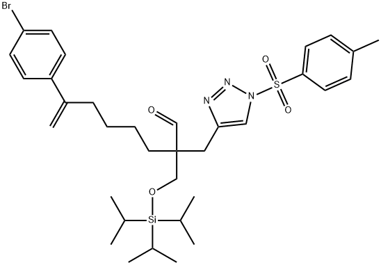 α-[5-(4-Bromophenyl)-5-hexen-1-yl]-1-[(4-methylphenyl)sulfonyl]-α-[[[tris(1-methylethyl)silyl]oxy]methyl]-1H-1,2,3-triazole-4-propanal Structure