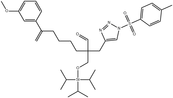 α-[5-(3-Methoxyphenyl)-5-hexen-1-yl]-1-[(4-methylphenyl)sulfonyl]-α-[[[tris(1-methylethyl)silyl]oxy]methyl]-1H-1,2,3-triazole-4-propanal Structure