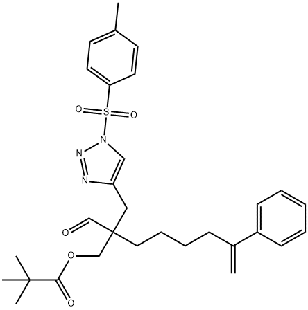 2-Formyl-2-[[1-[(4-methylphenyl)sulfonyl]-1H-1,2,3-triazol-4-yl]methyl]-7-phenyl-7-octen-1-yl 2,2-dimethylpropanoate Structure