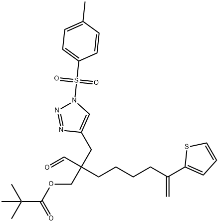 2-Formyl-2-[[1-[(4-methylphenyl)sulfonyl]-1H-1,2,3-triazol-4-yl]methyl]-7-(2-thienyl)-7-octen-1-yl 2,2-dimethylpropanoate Structure