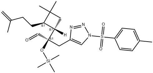 rel-(αS)-α-[(1R,2S)-3,3-Dimethyl-2-(3-methyl-3-buten-1-yl)cyclobutyl]-1-[(4-methylphenyl)sulfonyl]-α-[(trimethylsilyl)oxy]-1H-1,2,3-triazole-4-propanal Structure