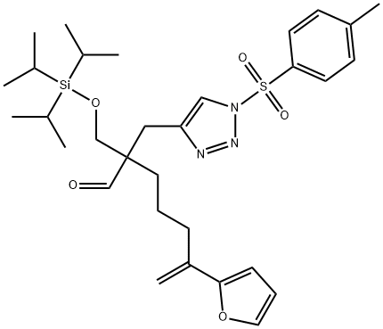 α-[4-(2-Furanyl)-4-penten-1-yl]-1-[(4-methylphenyl)sulfonyl]-α-[[[tris(1-methylethyl)silyl]oxy]methyl]-1H-1,2,3-triazole-4-propanal Structure