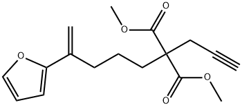 1,3-Dimethyl 2-[4-(2-furanyl)-4-penten-1-yl]-2-(2-propyn-1-yl)propanedioate Structure