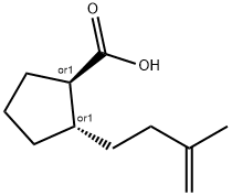 rel-(1R,2S)-2-(3-Methyl-3-buten-1-yl)cyclopentanecarboxylic acid Structure