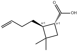 rel-(1R,2S)-2-(3-Buten-1-yl)-3,3-dimethylcyclobutanecarboxylic acid Structure