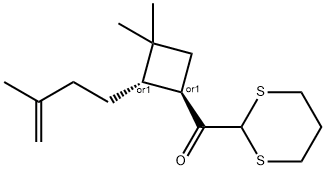 rel-[(1R,2S)-3,3-Dimethyl-2-(3-methyl-3-buten-1-yl)cyclobutyl]-1,3-dithian-2-ylmethanone Structure