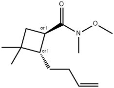 rel-(1R,2S)-2-(3-Buten-1-yl)-N-methoxy-N,3,3-trimethylcyclobutanecarboxamide Structure