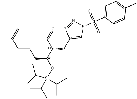 1H-1,2,3-Triazole-4-propanal, 1-[(4-methylphenyl)sulfonyl]-α-[(1S)-5-methyl-1-[[tris(1-methylethyl)silyl]oxy]-5-hexen-1-yl]-, (αR)- Structure