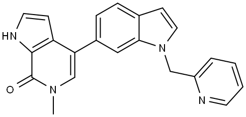 7H-Pyrrolo[2,3-c]pyridin-7-one, 1,6-dihydro-6-methyl-4-[1-(2-pyridinylmethyl)-1H-indol-6-yl]- Structure