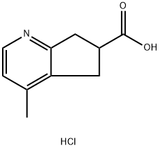 4-Methyl-6,7-dihydro-5H-cyclopenta[b]pyridine-6-carboxylic acid hydrochloride Structure