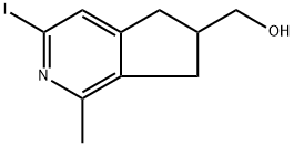 (3-Iodo-1-methyl-6,7-dihydro-5H-cyclopenta[c]pyridin-6-yl)methanol Structure