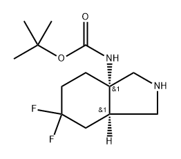 tert-Butyl ((3aS,7aR)-6,6-difluorooctahydro-1H-isoindol-3a-yl)carbamate Structure
