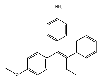 4-(1-(4-methoxyphenyl)-2-phenylbut-1-en-1-yl)aniline Structure