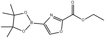 4-(4,4,5,5-Tetramethyl-[1,3,2]dioxaborolan-2-yl)-oxazole-2-carboxylic acid ethyl ester Structure