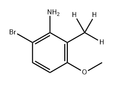 Benzenamine, 6-bromo-3-methoxy-2-(methyl-d3)- Structure