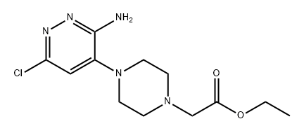 ethyl 2-(4-(3-amino-6-chloropyridazin-4-yl)piperazin-1-yl)acetate Structure