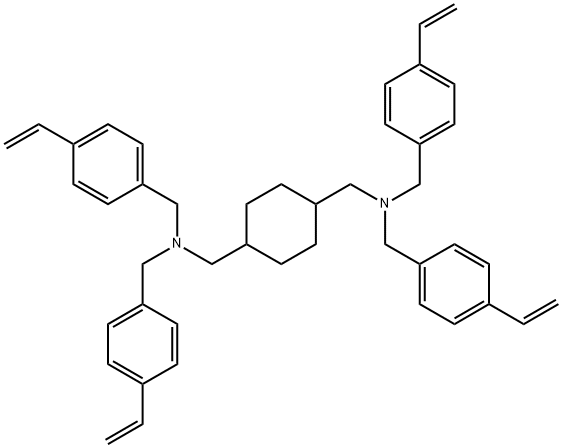 N1,N1,N4,N4-tetrakis[(4-ethenylphenyl)methyl]- 1,4-Cyclohexanedimethanamine Structure