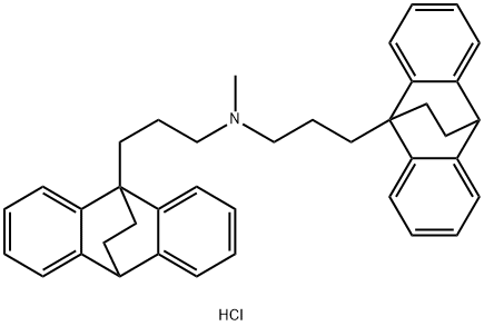 3-(9,10-Ethanoanthracen-9(10H)-yl)-N-[3-(9,10-ethanoanthracen-9(10H)-yl)propyl]-N-methylpropan-1-amine Hydrochloride Structure