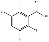 3-Bromo-5-fluoro-6-iodo-2-methylbenzoic acid Structure