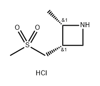 Azetidine, 2-methyl-3-[(methylsulfonyl)methyl]-, hydrochloride (1:1), (2S,3S)- Structure