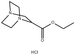 1,4-Diazabicyclo[2.2.2]octane-2-carboxylic acid, ethyl ester, hydrochloride (1:2) Structure