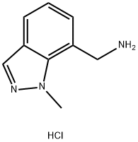 1H-Indazole-7-methanamine, 1-methyl-, hydrochloride (1:2) 구조식 이미지