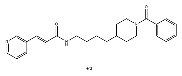 2-Propenamide, N-[4-(1-benzoyl-4-piperidinyl)butyl]-3-(3-pyridinyl)-, hydrochloride (1:1), (2E)- Structure