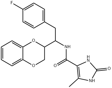 N-[1-(2,3-Dihydro-1,4-benzodioxin-2-yl)-2-(4-fluorophenyl)ethyl]-2,3-dihydro-5-methyl-2-oxo-1H-imidazole-4-carboxamide Structure