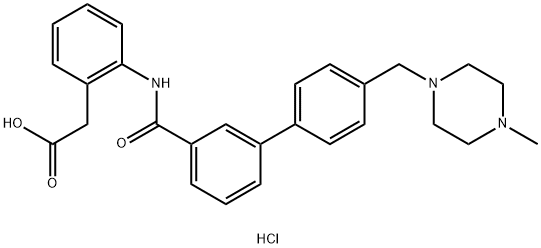 Benzeneacetic acid, 2-[[[4'-[(4-methyl-1-piperazinyl)methyl][1,1'-biphenyl]-3-yl]carbonyl]amino]-, hydrochloride (1:2) Structure