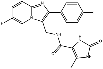 N-[[6-Fluoro-2-(4-fluorophenyl)imidazo[1,2-a]pyridin-3-yl]methyl]-2,3-dihydro-5-methyl-2-oxo-1H-imidazole-4-carboxamide Structure