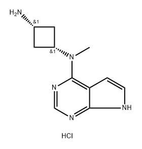 1,3-Cyclobutanediamine, N1-methyl-N1-7H-pyrrolo[2,3-d]pyrimidin-4-yl-, hydrochloride (1:2), cis- Structure