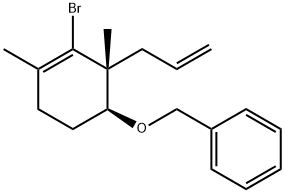 [[[(1S,2R)-3-Bromo-2,4-dimethyl-2-(2-propen-1-yl)-3-cyclohexen-1-yl]oxy]methyl]benzene Structure