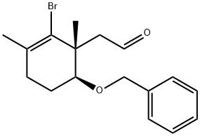 (1R,6S)-2-Bromo-1,3-dimethyl-6-(phenylmethoxy)-2-cyclohexene-1-acetaldehyde Structure