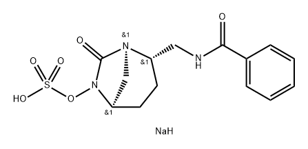 Sulfuric acid, mono[(1R,2S,5R)-2-[(benzoylamino)methyl]-7-oxo-1,6-diazabicyclo[3.2.1]oct-6-yl] ester, sodium salt (1:1) Structure