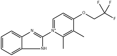 Pyridinium, 1-(1H-benzimidazol-2-yl)-2,3-dimethyl-4-(2,2,2-trifluoroethoxy)- Structure