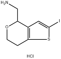 1-{2-iodo-4H,6H,7H-thieno[3,2-c]pyran-4-yl}metha
namine hydrochlorid Structure