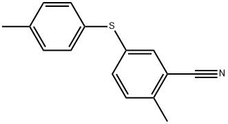 2-Methyl-5-[(4-methylphenyl)thio]benzonitrile Structure