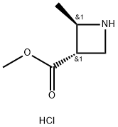 3-Azetidinecarboxylic acid, 2-methyl-, methyl ester, hydrochloride (1:1), (2R,3S)-rel- Structure