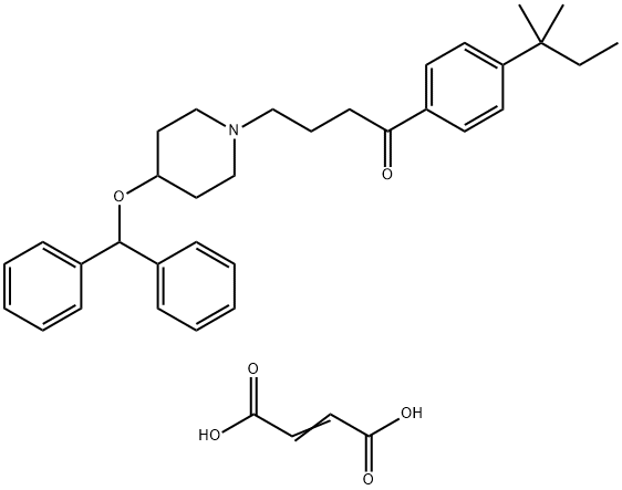 1-Butanone, 1-[4-(1,1-dimethylpropyl)phenyl]-4-[4-(diphenylmethoxy)-1-piperidinyl]-, 2-butenedioate (1:1) Structure