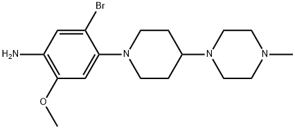 5-Bromo-2-methoxy-4-[4-(4-methyl-1-piperazinyl)-1-piperidinyl]benzenamine Structure