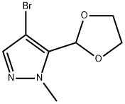 4-Bromo-5-(1,3-dioxolan-2-yl)-1-methyl-1H-pyrazole 구조식 이미지