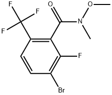 3-Bromo-2-fluoro-N-methoxy-N-methyl-6-(trifluoromethyl)benzamide 구조식 이미지