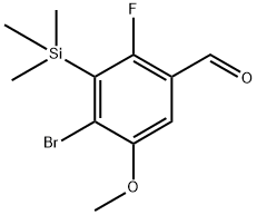 4-Bromo-2-fluoro-5-methoxy-3-(trimethylsilyl)benzaldehyde Structure