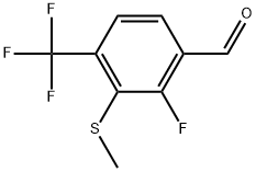 2-Fluoro-3-(methylthio)-4-(trifluoromethyl)benzaldehyde 구조식 이미지